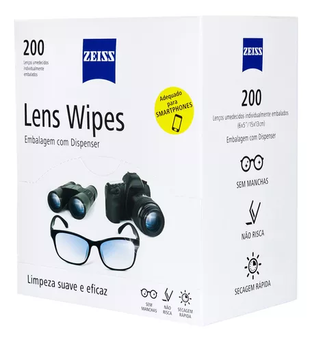 Lens Wipes Zeiss Com 200 Lenços Umedecidos