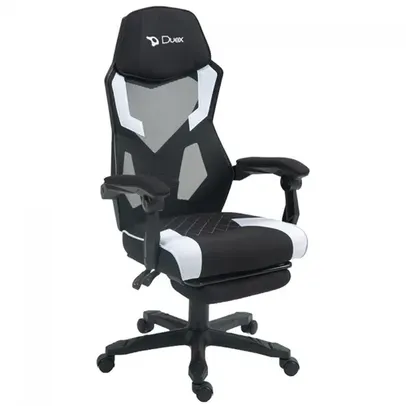 Cadeira Gamer Duex DX9960, Mesh, Altura Ajustável, Preta e Branca