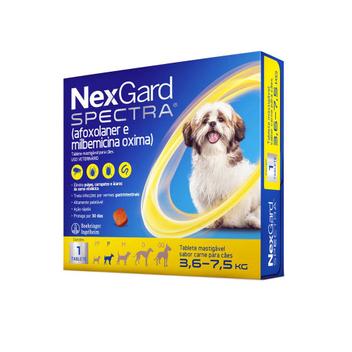Nexgard Spectra Antipulgas e Vermífugo para Cães de 3,6 a 7,5kg - 1 Comprimido
