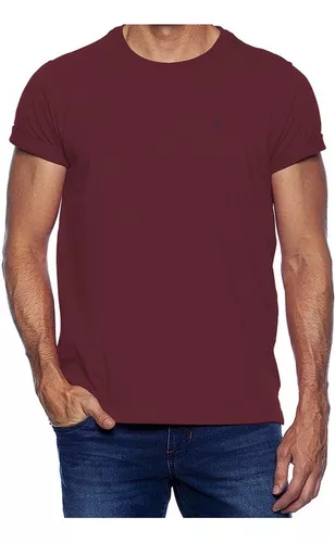 (R$ 7,26 cada) Kit 5 Camiseta Masculina Lisa Básica 100% Algodão Revenda