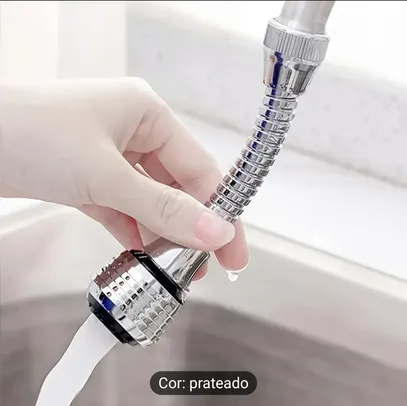 Extensor de Torneira de Cozinha com Conector, Material Plástico, Arejador de Filtro Anti-Respingo