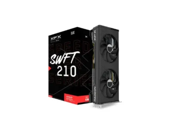 Placa de Vídeo RX 7600 XT XFX Speedster SWFT 210 AMD Radeon, 16GB GDDR6, Dual Fan, AMD Freesync