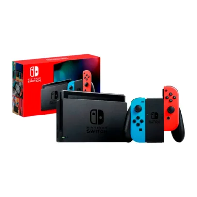 Nintendo Switch 32GB com JoyCon Azul e Vermelho Neon V2 HBDSKABH1