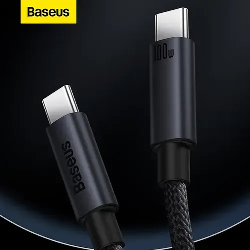 Cabo de Carregamento Rápido Baseus 100W USB-C para USB-C de 2 metros - Acabamento Premium