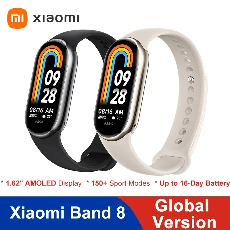 [Moedas R$149] SmartWatch Xiaomi Mi Band 8 Versão Global - Tela AMOLED, 150 modos de esporte, 16 dias bateria