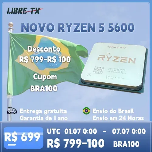[BRASIL]Processador Ryzen 5 5600 CPU para Jogos Soquete AM4