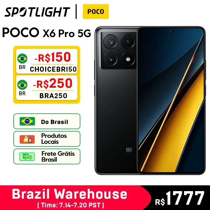 [Do Brasil] POCO X6 Pro 5G Smartphone 12GB 512GB Versão Global