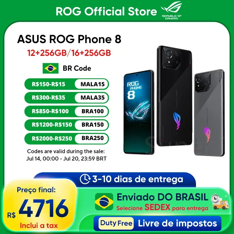 [DO BRASIL + MOEDAS] Smartphone ASUS ROG 6 Pro com Snapdragon 8, 5500mAh, Tela AMOLED 165Hz, 5G