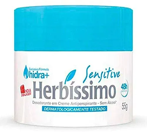 (R$3,32 +por-) Desod. Creme Herb. Sensitive 55 Gr, Herbissimo
