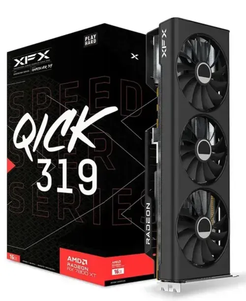 Placa de Vídeo RX 7800XT Gaming 16G XFX Speedster QICK319 AMD Radeon, 16GB DDR6, HDMI 3xDP 3 FAN - RX-78TQICKF9