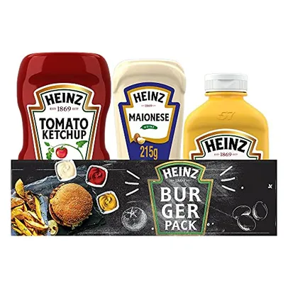 [ PRIME ] Heinz Pack Hamburger Ketchup 397G + Maionese 215G + Mostarda 255gG