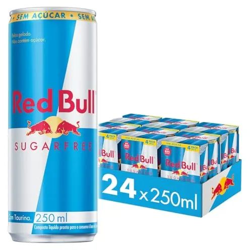 Pack de 24 Latas Red Bull Energético, Sem Açúcar, 250ml