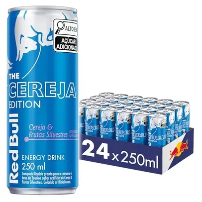 Pack de 24 Latas Energético Red Bull Energy Drink, Cereja e Frutas Silvestre, 250 ml [R$7.17 / UNI.]