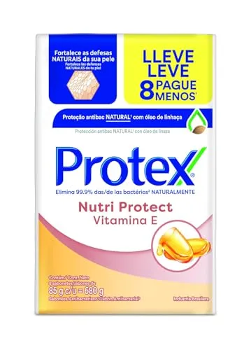 (PRIME) Sabonete em Barra Antibacteriano Protex Nutri Protect Vitamina E - 8 un de 85g