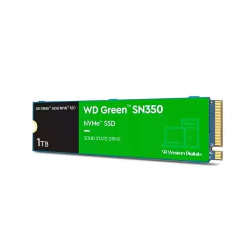 SSD WD Green SN350 1TB NVMe M.2 2280 (Leitura até 2400MB/s e Gravação até 1850MB/s)