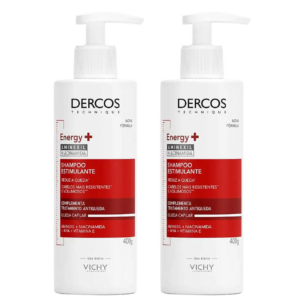 Kit Vichy Dercos Energy+ Shampoo Estimulante com 2 unidades