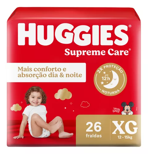 Huggies Fraldas Descartáveis Supreme Care 26 unidades XG