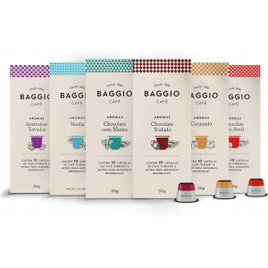 Kit de Cápsulas de Café Experience Baggio Café Compatível com Nespresso Contém 60 Unidades