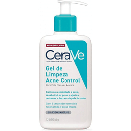 Gel de Limpeza CeraVe Acne Control Para Pele Oleosa a Acneica com Niacinamida e Ácido Salicílico - 340g
