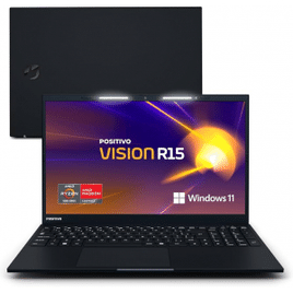 Notebook Positivo Vision R15 Lumina Bar AMD Ryzen 5 8GB 256GB Tela 15" Full HD Antirreflexo Windows 11 Home Tecla Copilot
