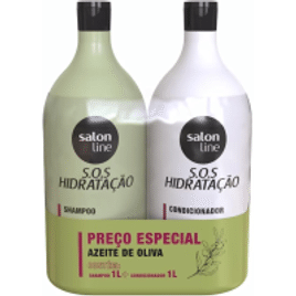 Kit Shampoo e Condicionador SOS Hidratação Azeite de Oliva Vegano Salon Line