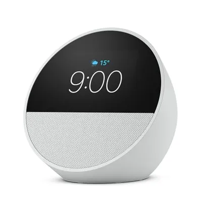 [PRIME] Novo Echo Spot com Alexa (2024) | Despertador inteligente com som vibrante | Cor Branca
