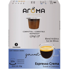Aroma Selezione Cápsulas De Café Aroma Espresso Crema Compatível Com Nespresso Contém 10 Cápsulas