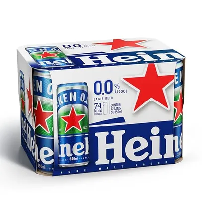Pack Heineken Cerveja Sem Álcool - 12 latas de 350ml