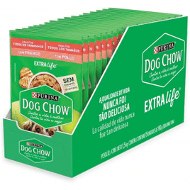 Pack Dog Chow Ração Úmida Adultos Frango - Com 15 Sachês 100g
