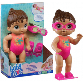 Boneca Baby Alive Sunny Swimmer - Cabelos Castanhos 25 cm - F8141 - Hasbro