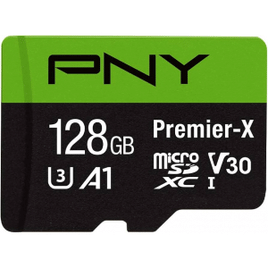 Cartão de memória flash microSDXC PNY Premier-X classe 10 128 GB preto