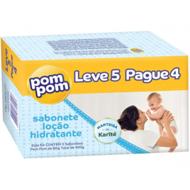 Sabonete Infantil Hidratante 80g Cada 5 Unidades - Pom Pom