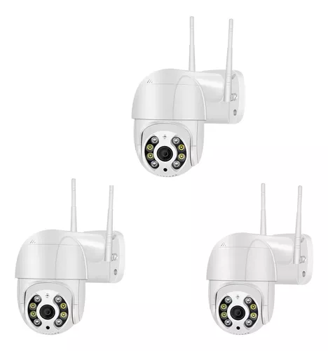 (R$ 73,50 cada) Kit 3 Câmera Ip Wifi Dome Rotativa Visão Noturna A8. Cor Branco
