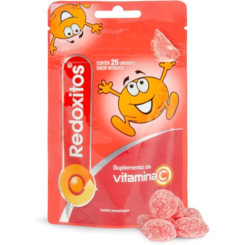 Vitamina C Infantil Redoxitos Sabor Morango - Contém 25 Gomas