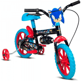 Bicicleta Verden Infantil Sonic Aro 12 com Rodinhas e Garrafinha