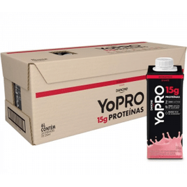 Pack Bebida Láctea YoPRO UHT Morango 15g de Proteínas 250ml - 24 Unidades