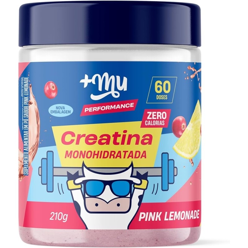 +Mu Creatina Monohidratada Sabor Pink Lemonade - 210g