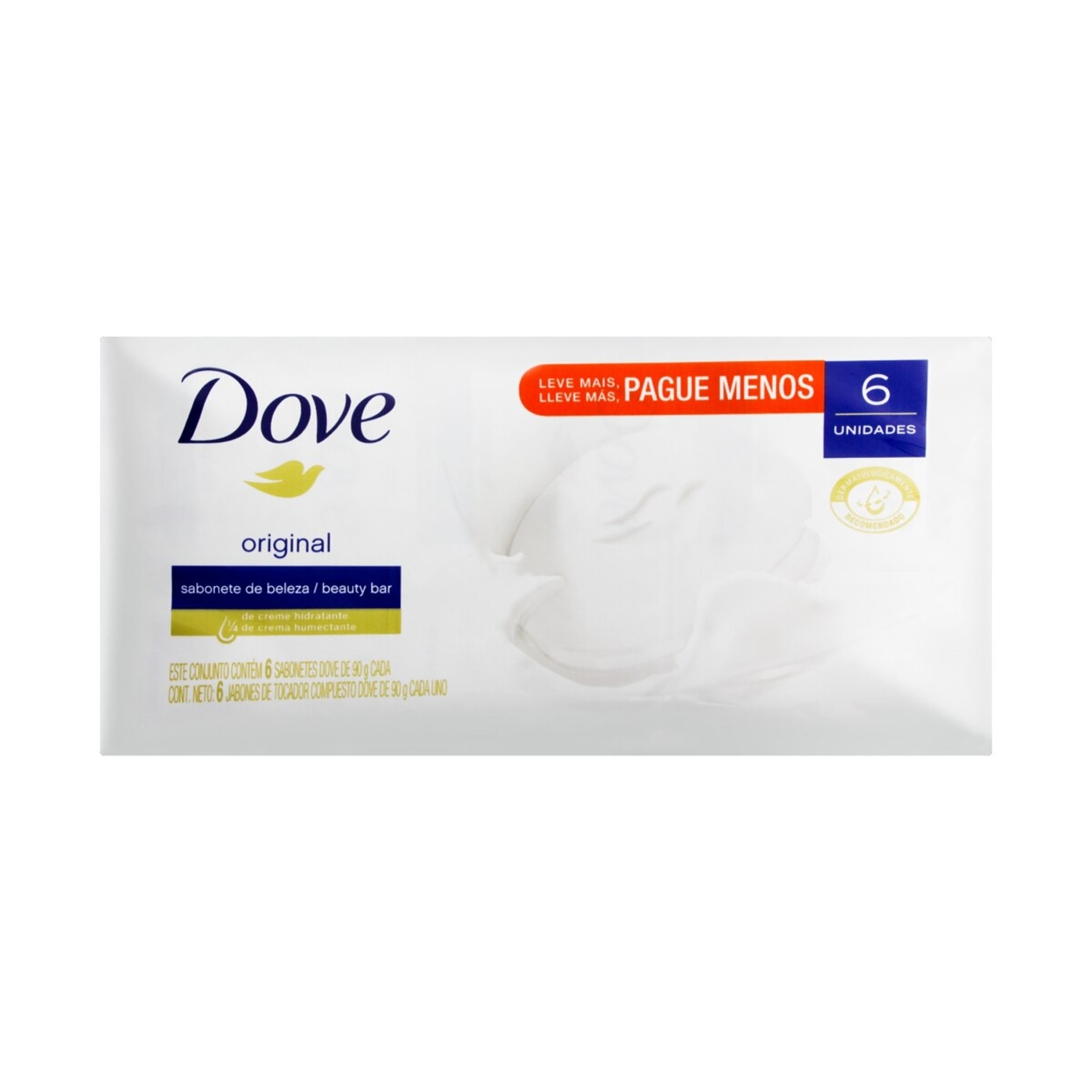 Kit Sabonete em Barra Dove Original Leve Mais Pague Menos 90g 6 Unidades