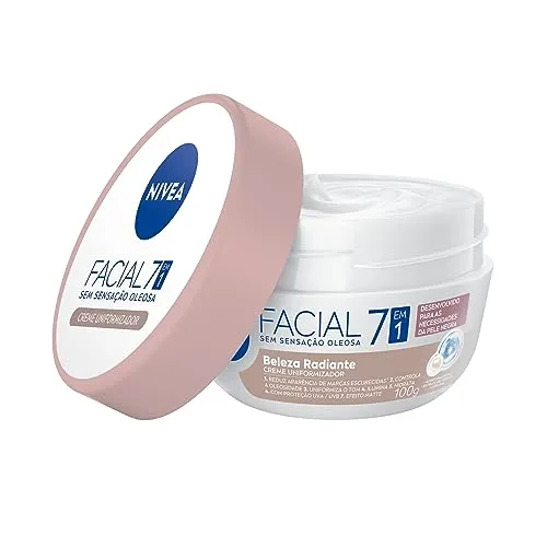 NIVEA Hidratante Facial Beleza Radiante 7 em 1 100g - 7 benefícios em 1 potinho: reduz marcas escurecidas, controla oleosidade, uniformiza