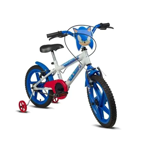 Verden Bicicleta Infantil Sonic Aro 16 Branca e Azul com rodinhas