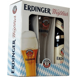 Kit Cerveja Erdinger Weibbier Weissbrau - 2 Garafas Cerveja + 1 Copo 500ml