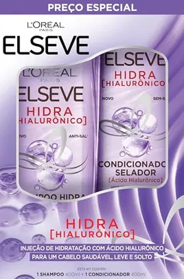 [REC] Kit L'Oréal Paris Elseve Shampoo 400ml + Condicionador 400ml Elseve Hidra Hialurônico