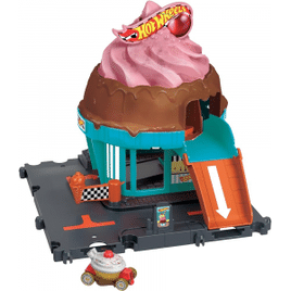 Hot Wheels City Pista de Brinquedo Sorveteria com 1 Carrinho em Escala 1:64