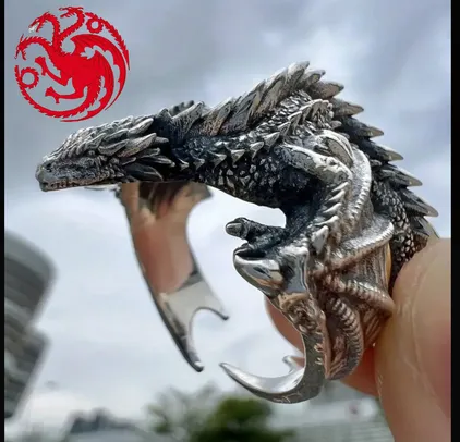 Anel de Dragão Familia Targaryen - Game of Thrones / House of Dragon