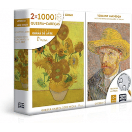 Quebra-cabeça Vincent Van Gogh: Retrato e Girassóis Combo 2000 peças - Toyster Brinquedos