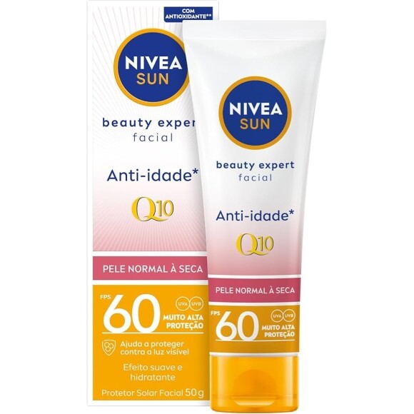 Protetor Solar Facial NIVEA SUN Beauty Expert Pele Normal a Seca FPS 60 50g