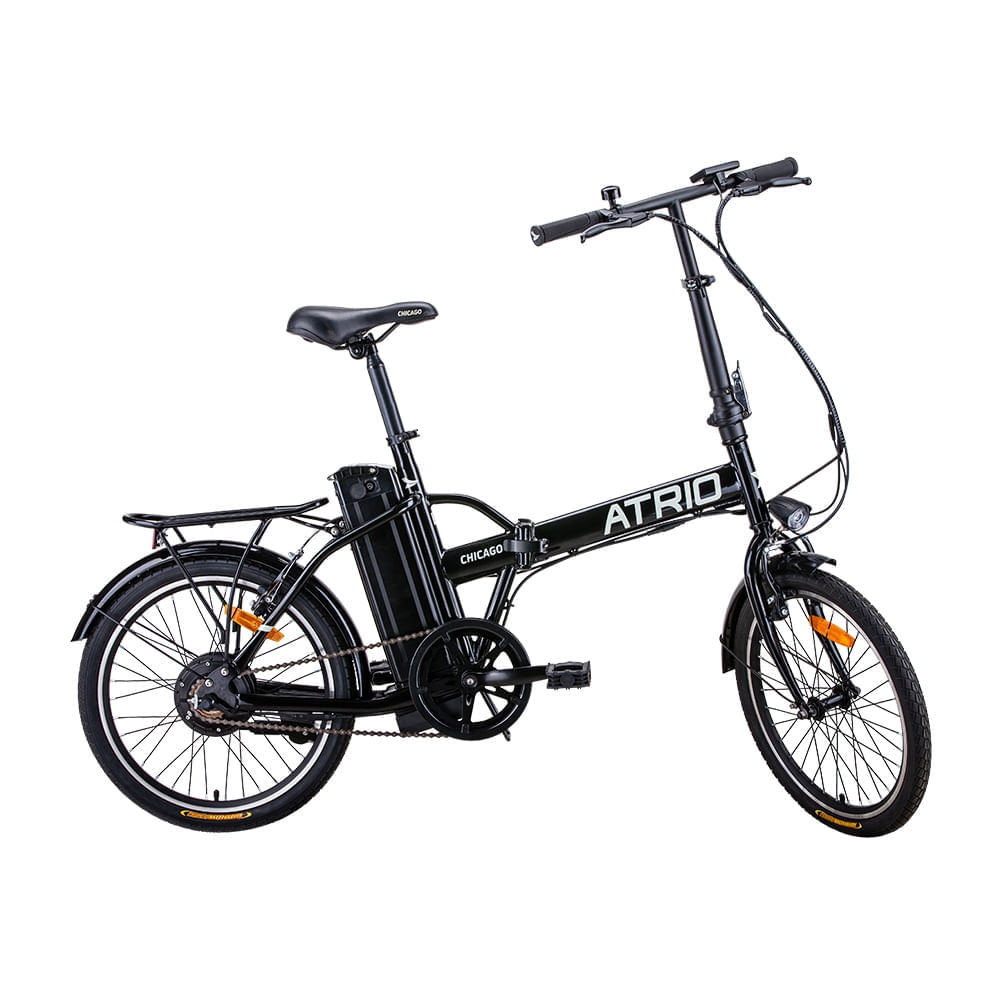 (Ame R$2387) Bicicleta Elétrica Chicago Aro 20 Dobrável 350W 7.5Ah 1V Atrio - BI207_BW
