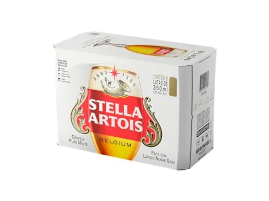Cerveja Stella Artois Sleek 350ml, 8 Unidades