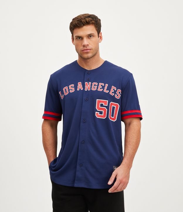 Camiseta Esportiva de Beisebol com Estampa Los Angeles 50