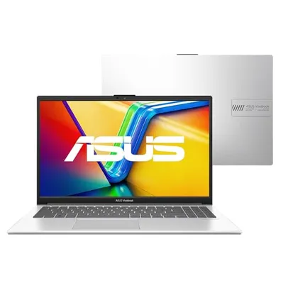 Notebook ASUS Vivobook Go 15, Intel Core i3 N305, 4GB, 128GB SSD, W11 Home, Tela 15.6" FHD Cool Silver - E1504GA-NJ440W